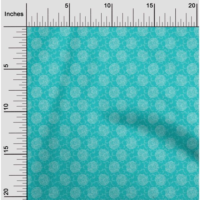 oneOone Viscose Chiffon Fabric Spiral Block Printed Fabric 1 Yard 42 Inch Wide