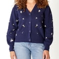 thumbnail image 2 of Devoted Knit Button-Up Cardigan with Floral Details, 2 of 5