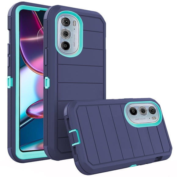 Asuwish Phone Case for Motorola Edge+ Plus 2022/Edge X30/30 Pro Hybrid Rugged Shockproof Hard Protective Drop Proof Full Body Heavy Duty Mobile Cell Cover Moto Edge + 5G UW Women Men Blue