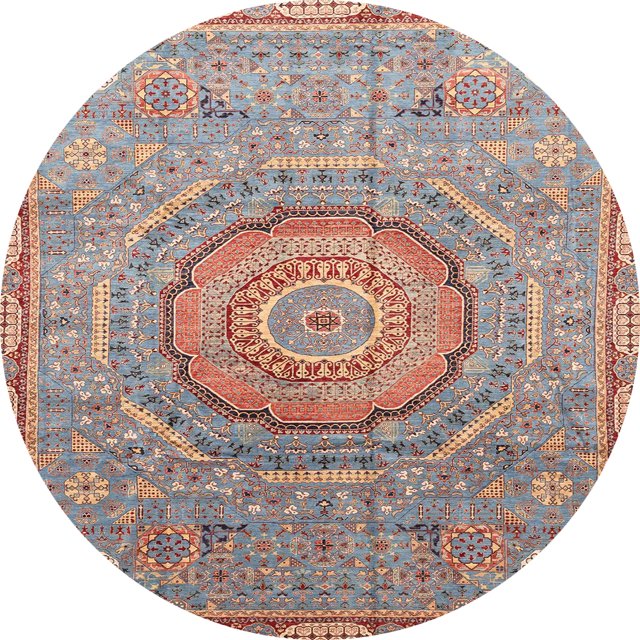 Ahgly Company Tapis d'Intérieur Ronds Abstraits Vert Sauge Abstrait pour Aire, 8 Pieds Rond