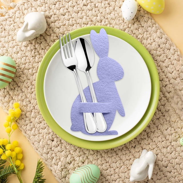 Birdeem Easter Bunny Cutlery Set 4 Easter Bunny Cutlery Set Happy Easter Decoration