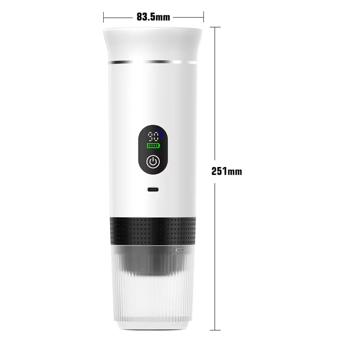 Portable Espresso Coffee Machine with Digital Display Capsule Coffee Maker for Car & Home Camping Coffee Maker White