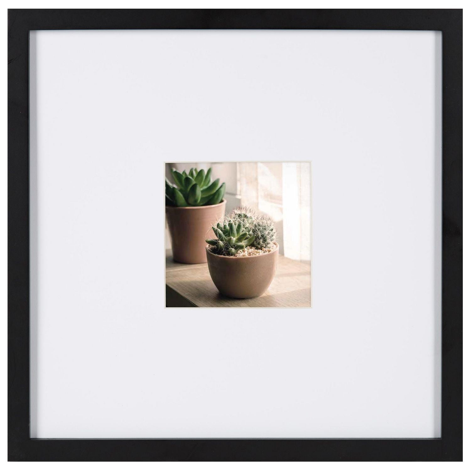 Cadre photo noir Gallery de DesignOvation 33,02 cm x 33,02 cm avec passe-partout de 12,7 cm x 12,7 cm
