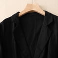 thumbnail image 4 of Timegard Womens Suit Jacket Cotton Linen Stand Collar Button Long Sleeve Lightweight Fall Loose Coat, 4 of 6