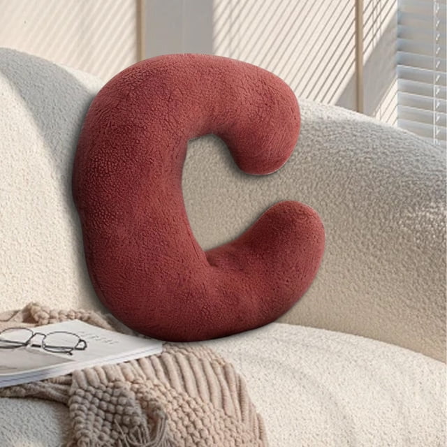 Decorative English Alphabet Letter Pillows Set - Soft Throw Cushions for Sofa, Bed, Car Interior Decor (38x30cm)