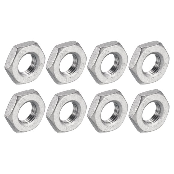 8Pcs Cast Pipe Fitting Hex Locknut, 304 Stainless Steel Hex Lock Nut PT 1/8" Female Thread for Plumbing Fixed