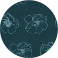 thumbnail image 1 of Ahgly Company Machine Washable Indoor Round Transitional Teal Green Area Rugs, 6' Round, 1 of 7