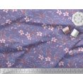 thumbnail image 3 of Soimoi Modal Satin Fabric Leaves & Azalea Floral Print Fabric by Yard 42 Inch Wide, 3 of 3