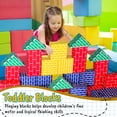 thumbnail image 2 of Junkin 48 Pcs Cardboard Building Blocks Extra Thick Jumbo Cardboard Blocks Pretend Blocks Rectangle Square Triangle Stacking Blocks for Kid Educational Learning Play Toy, 2 of 7