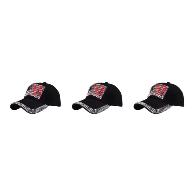 Decodeary Casquette de Baseball à la Mode Ajustable et Protégée du Soleil Chapeau Multicolore Noir 3Set