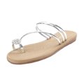 thumbnail image 2 of LSLJS New Set Toe Women's Roman Style Flat Bottom Diamond Herringbone Women's Slippers, 2 of 3