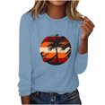 thumbnail image 4 of EQWLJWE Chemises à Manches Longues pour Femmes Mode d'Entraînement Printemps Imprimé Manches Longues Col Rond Tee Décontracté Hauts Vêtements d'Automne pour Femmes, 4 of 6