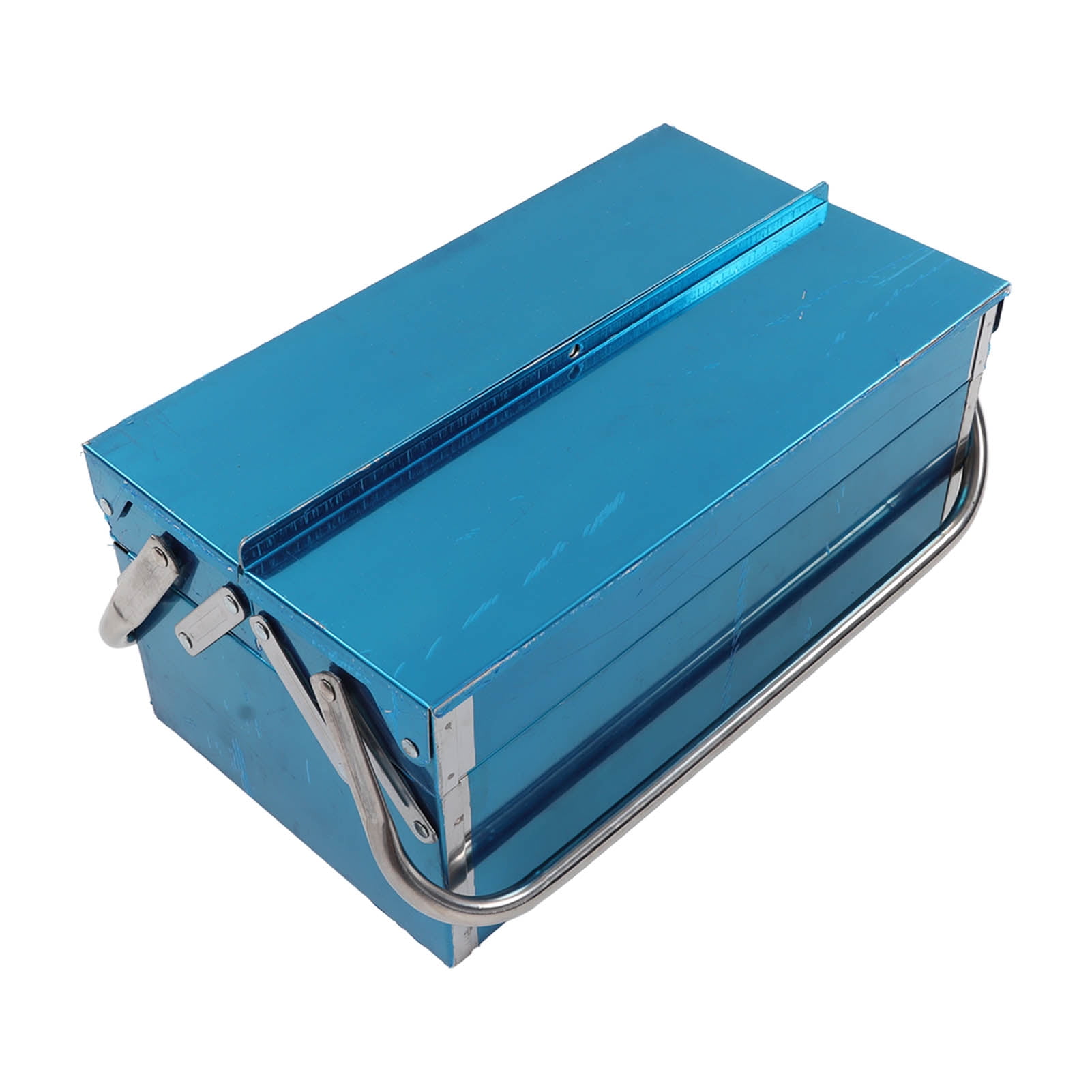 Metal Tool Box, 2 Layer 3 Tray Multi Function Tool Organizer Portable Storage Carrying Toolbox
