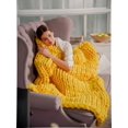 thumbnail image 1 of Thick Crochet Chunky Cable Knit Blanket Beautiful Handmade Cover Yarn Wool Bulky Bed Spread Throw For Home Decor, 1 of 7