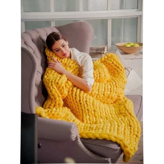 Thick Crochet Chunky Cable Knit Blanket Beautiful Handmade Cover Yarn Wool Bulky Bed Spread Throw For Home Decor