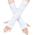 thumbnail image 1 of Breathable Fingerless Gloves Unisex Fingerless Gloves with Thumbhole Design Ripped Holes Decor Perfect for Adult Cosplay Punk, 1 of 5