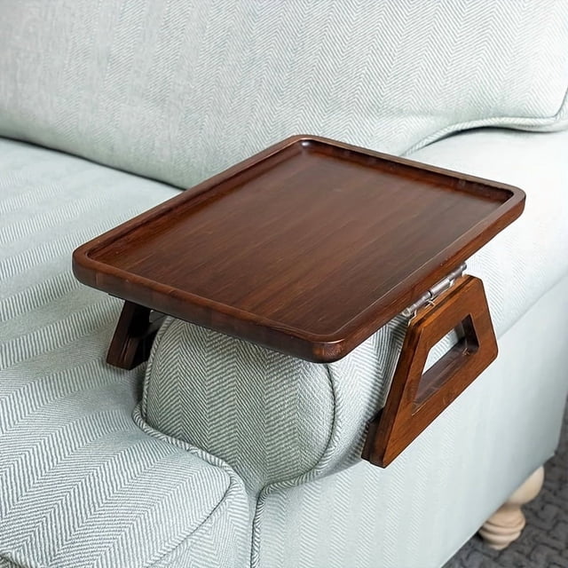 AMERTEER 1pc Couch Arm Table Clip On Tray Sofa Table For Couches Couch Arm Tray Table Portable Table TV Table And Side Tables For Small Spaces Stable Sofa Arm Table For Eating And Dri