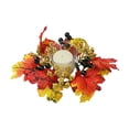 thumbnail image 1 of SLYNSHome Halloween Candle Rings Artificial Maple Leaf Mini Wreath Candle Holder Fall Autumns Thanksgiving Party Decoration, 1 of 7