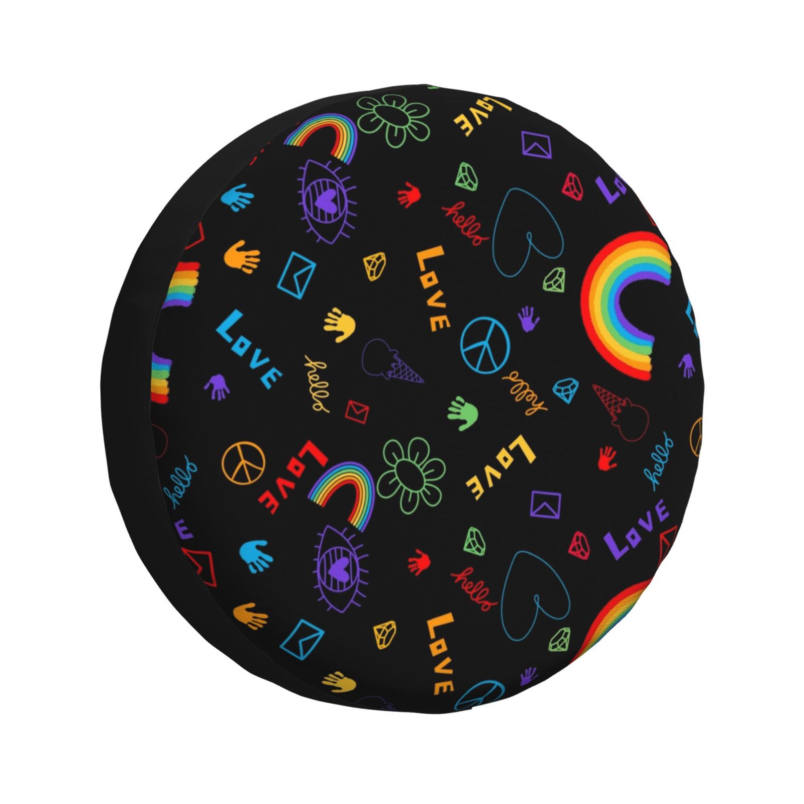 Lsque Cartoon Pride Lgbt Pattern Tire Covers - Tough Tire Wheel Protector for Truck, SUV, Trailer, Camper, RV-14 inch