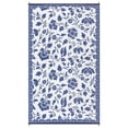 thumbnail image 4 of Nanan 8x10 Waterproof Outdoor Rug, All-Weather Floral Pattern Patio Mat, UV Resistant, Stain Resistant, Easy Clean Plastic Rug for Yard, Deck, Balcony, Camping,Dark Blue/White, 4 of 8