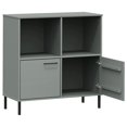 thumbnail image 3 of vidaXL Bookcase with Metal Legs Grey 90x35x90.5 cm Solid Wood OSLO, 3 of 5