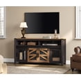 thumbnail image 1 of WAMPAT Farmhouse TV Stand, 65 Inch TV Compatible, Entertainment Center, Sliding Barn Doors, Mesh Doors, Tall Media Console, Open Storage Space, Living Room Furniture, Black & Brown, 1 of 8