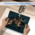thumbnail image 3 of Golden Lilies Flowers Mouse Pad Square NonSlip Rubber Base Computer Mousepad, Durable Stitched Edges, Perfect for Gaming, Work, Office Laptop, 9.5x7.9 Inch, 3 of 6
