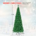 thumbnail image 2 of Gymax 7.5ft Pre-Lit Pencil Christmas Tree Traditional Indoor Decoration, 2 of 10