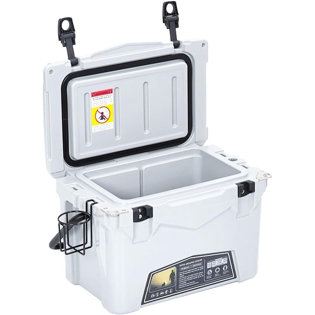 EastVita Glacière Rigide Rotomoulée de 20 QT, Coffre à Glace Portable, Rétention de 5 Jours, Blanc