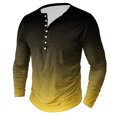 thumbnail image 1 of Men's Printing Button Casual Long Sleeve Round-Neck Blouses Shirts RXIRUCGD Jaune, Taille: m, 1 of 4