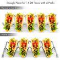 thumbnail image 2 of Ensemble de 4 Supports à Tacos en Acier Inoxydable, Support à Tacos, Plateau, Assiettes pour Tenir des Hot-Dogs en Coquille Dure, Chaque Support à Tacos Peut Contenir 4 à 5 Tacos, Va au Lave-Vaisselle, 2 of 8