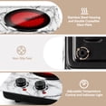 thumbnail image 3 of CUSIMAX 1800W Induction Cooktop,Portable Electric Hot Plate,Double Burner,Infrared Glass Cooktop, Fits All Cookware,Marble White, 3 of 7