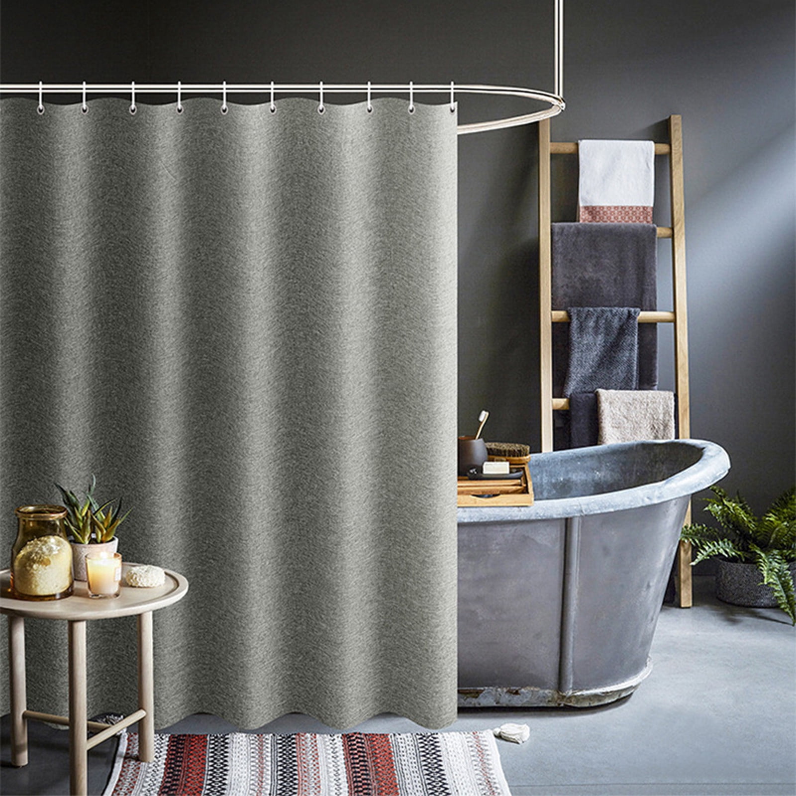 TIMIFIS Shower Curtain for Bathroom Modern Shower Curtain Imitation Linen in Bath 71X71 Inches Long Shower Curtains Set Shower Curtain Liner
