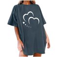 thumbnail image 1 of XZNGL Chemisiers à Manches Courtes pour Femmes Mode Femme Uni Col Rond Imprimé T-Shirt à Manches Courtes Impression Blouse Ample Hauts Femmes Hauts à Manches Courtes Hauts à Manches Courtes pour Femmes, 1 of 5