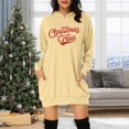 thumbnail image 2 of TJAZFJPA Mini Robe Automne et Hiver Mode Décontractée Imprimée de Noël à Manches Longues Chandail à Capuche avec Poche Robe Chandail Chandail Vintage pour Femmes, 2 of 4