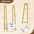 thumbnail image 3 of Gymax 4-tier Bookshelf w/ 2 Storage Drawers Sturdy Metal Frame Anti-toppling Devices White, 3 of 10