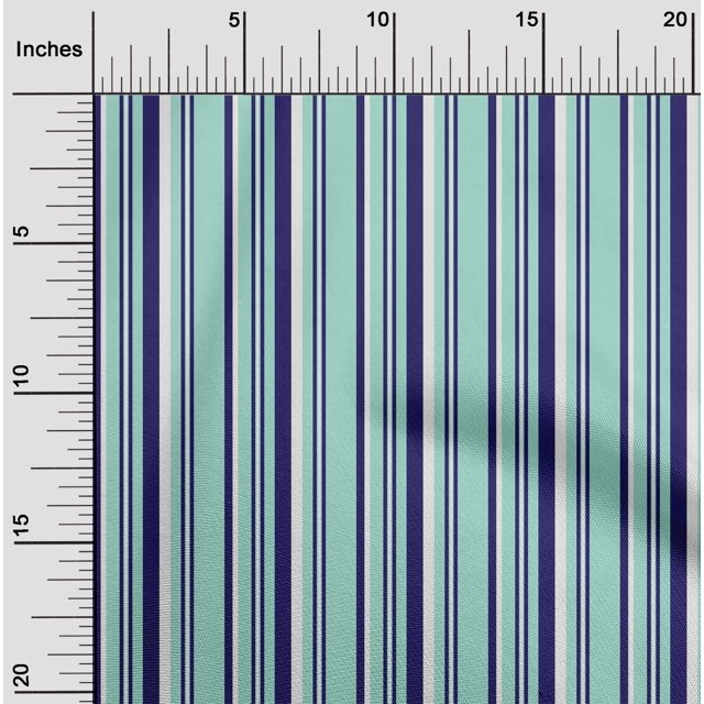 oneOone Tissu en Viscose Chiffon Multicolore Rayé Imprimé au Mètre 42 Pouces de Large