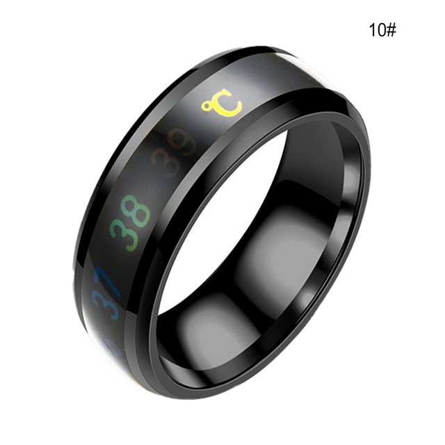 Couple Rings Delicate Ring Smart Smart Sensor Body Temperature Sensor Body Temperature Small Lightness Finger Jewelry Wedding Women Engagement Black 10#