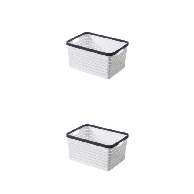 Maytalsory Premium And Nest-able Storage Solution For Desk Storage Basket Widely white s 2Set