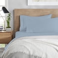 thumbnail image 4 of Color Sense 1200 Thread Count Wrinkle-Resistant Super Soft Extra Deep Pocket Hotel Luxury Cotton Blend 4-Piece Sateen Bedsheet Set Full Blue, 4 of 4
