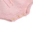 thumbnail image 2 of Newborn Infant Baby Girl Jumpsuit Solid Color Ruffle Sleeveless Knit Drawstring Romper Clothes Purple 12-18 Months, 2 of 7