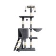 thumbnail image 2 of lionlar Cat Tree (133cm Tall) Multi Level Toy Training Cat for All Ages Cat Dark Gray, 2 of 9