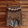 thumbnail image 2 of WTXUE Chandail Léger Vintage Fair Isle pour Femmes, Col Rond Décontracté, Manches Longues, Chandail Tricoté, Imprimé Artistique Vintage Fair Isle Rétro, Blouses Surdimensionnées Confortables, Tops Boho Doux, Café, 2 of 3