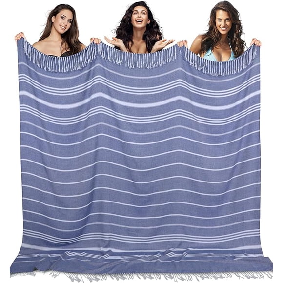 Giant Turkish Beach Towel Blanket Extra Large Boho Cotton Throw Blanket Pool Cloud Towel Quick Dry Sand Free Microfiber Sandrpoof Adult Women Lightweight Oversized XL XLL Big Jumbo Wide 2 Person Size