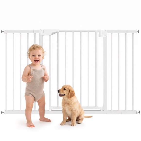 PawHut 30"-51" Baby Gate, Pet Gate with 2 Extension Kit, Auto-Close, Black