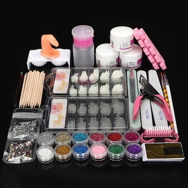 TFixol 12-Color Glitter Nail Art Kit for Beginners with Nail Tips, Decorations, and Essential Tools for Stunning Designs