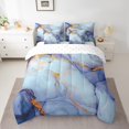 thumbnail image 2 of YST 7 Pcs Marble Comforter Set Full Size, Stone Pattern Fluid Bed In A Bag With Flat Sheet And Fitted Sheet For Adults, Liquid Quicksand Metallic Marble Bedding Set With Pillowcases & Shams, 2 of 5