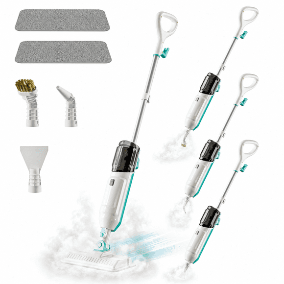 PrettyCare Steam Mop Floor Cleaner with Detachable Handheld Steamer, 500ml Tank, 6m Cord for Cleaning Floor, Carpet, Tile, and Grill, SM01