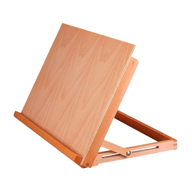 veasfak Tabletop Sketch Box Easel -Adjustable & Portable Beech Wood Desk Easel 43x32CM