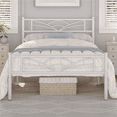 thumbnail image 3 of Yaheetech Metal Platform Bed with Cloud-inspired Design, Twin, White, 3 of 9